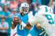 MIAMI GARDENS, FL - OCTOBER 09: Quarterback Marcus Mariota #8 of the Tennessee Titans looks for a receiver during a NFL game against he Miami Dolphins at Hard Rock Stadium on October 9, 2016 in Miami Gardens, Florida. (Photo by Ronald C. Modra/Sports Im