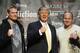 US real estate mogul Donald Trump (C) poses with Mixed Martial Art (MMA) heavyweight fighters US Josh Barnett (L) and Russia's Fedor Emelianenko in New York on June 03, 2009 during a press conference to introduce a World MMA Championship which will take p