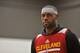 INDEPENDENCE, OH - SEPTEMBER 28: LeBron James #23 of the Cleveland Cavaliers looks on during a practice at The Cleveland Clinic Courts on September 28, 2016 in Independence, Ohio. NOTE TO USER: User expressly acknowledges and agrees that, by downloading