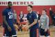 LAS VEGAS, NV - AUGUST 12: LeBron James and Stephen Curry of USA Mens National Team participates in minicamp at UNLV on August 12, 2015 in Las Vegas, Nevada. NOTE TO USER: User expressly acknowledges and agrees that, by downloading and/or using this Photo