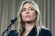 Maria Sharapova during a press conference to announce she tested positive for a banned substance.