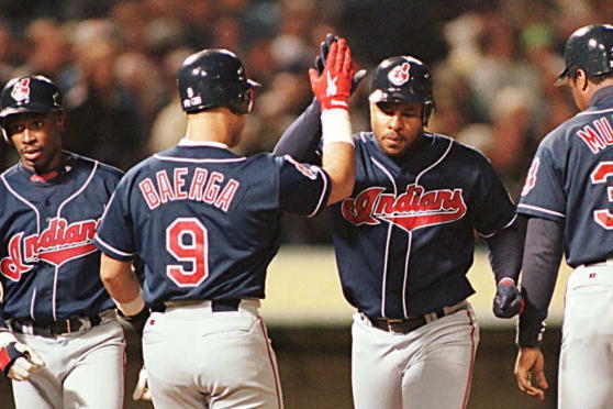 Carlos Baerga of the Cleveland Indians becomes the first player to  switch-hit home runs in the same inning - This Day In Baseball