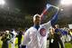 CHICAGO, IL - OCTOBER 22: Aroldis Chapman #54 of the Chicago Cubs reacts after defeating the Los Angeles Dodgers 5-0 in game six of the National League Championship Series to advance to the World Series against the Cleveland Indians at Wrigley Field on O