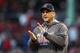 BOSTON, MA - OCTOBER 10: Manager Terry Francona of the Cleveland Indians reacts prior to game three of the American League Divison Series against the Boston Red Sox at Fenway Park on October 10, 2016 in Boston, Massachusetts. (Photo by Elsa/Getty Images