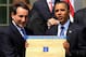 WASHINGTON - MAY 27: U.S. President Barack Obama (R) is presented with a plaque of a bracket by coach Mike Krzyzewski (L) of the Duke Blue Devils during a Rose Garden event May 27, 2010 at the White House in Washington, DC. Obama hosted the NCAA men bask