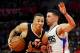 Oct 30, 2016; Los Angeles, CA, USA; Utah Jazz guard Dante Exum (11) drives to the basket defended by Los Angeles Clippers guard Austin Rivers (25) in the second half of the game at Staples Center. Clippers won 88-75. Mandatory Credit: Jayne Kamin-Oncea-