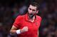 Croatia's Marin Cilic celebrates after scoring during his quarter-final tennis match against Serbia's Novak Djokovic at the ATP World Tour Masters 1000 indoor tournament in Paris on November 4, 2016. / AFP / FRANCK FIFE (Photo credit should read FR