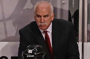 CHICAGO, IL - OCTOBER 12: Head coach Joel Quenneville of the Chicago Blackhawks watches as his team takes on the St. Louis Blues during the season opening game at the United Center on October 12, 2016 in Chicago, Illinois. (Photo by Jonathan Daniel/Getty 