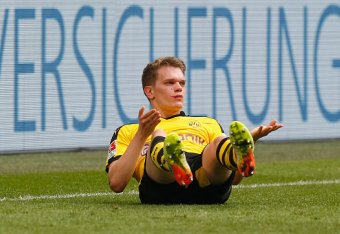 GELSENKIRCHEN, NORTH RHINE-WESTPHALIA - APRIL 10:  Matthias Ginter of Dortmund takes an injury during the Bundesliga match between FC Schalke 04 and Borussia Dortmund at Veltins-Arena on April 10, 2016 in Gelsenkirchen, Germany.  (Photo by Boris Streubel/