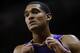 NEW ORLEANS, LA - NOVEMBER 12: Jordan Clarkson #6 of the Los Angeles Lakers reacts during a game against the New Orleans Pelicans at the Smoothie King Center on November 12, 2016 in New Orleans, Louisiana. NOTE TO USER: User expressly acknowledges and ag