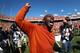 DALLAS, TX - OCTOBER 10: Head coach Charlie Strong of the Texas Longhorns celebrates after the Longhorns beat the Oklahoma Sooners 24-17 during the AT&T Red River Showdown at the Cotton Bowl on October 10, 2015 in Dallas, Texas. (Photo by Tom Pennington