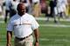 AUSTIN, TX - NOVEMBER 12: Head coach Charlie Strong of the Texas Longhorns watches as his team warms-up before the game against the West Virginia Mountaineers at Darrell K Royal -Texas Memorial Stadium on November 12, 2016 in Austin, Texas. (Photo by Chri