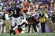 BALTIMORE - NOVEMBER 20: Andy Dalton #14 of the Cincinnati Bengals scrambles against the Baltimore Ravens at M&T Bank Stadium on November 20, 2011 in Baltimore, Maryland. The Ravens defeated the Bengals 31-24. (Photo by Larry French/Getty Images)