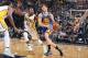 INDIANAPOLIS, IN - NOVEMBER 21: Klay Thompson #11 of the Golden State Warriors drives to the basket during a game against the Indiana Pacers on November 21, 2016 at Bankers Life Fieldhouse in Indianapolis, Indiana. NOTE TO USER: User expressly acknowledg