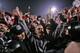 Ohio State coach Jim Tressel celebrates the win over Michigan with fans.