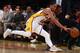 LOS ANGELES, CA - NOVEMBER 20: Jordan Clarkson #6 of the Los Angeles Lakers and Rajon Rondo #9 of the Chicago Bulls vie for the loose ball during the NBA game at Staples Center on November 20, 2016 in Los Angeles, California. The Bulls defeated the Laker