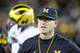 IOWA CITY, IOWA- NOVEMBER 12: Head coach Jim Harbaugh of the Michigan Wolverines before the match-up against the Iowa Hawkeyes on November 12, 2016 at Kinnick Stadium in Iowa City, Iowa. (Photo by Matthew Holst/Getty Images)