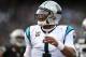 OAKLAND, CA - NOVEMBER 27: Cam Newton #1 of the Carolina Panthers reacts after the Panthers scored a touchdown against the Oakland Raiders during an NFL football game on November 27, 2016 at the Oakland-Alameda County Coliseum in Oakland, California. (P