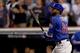 CLEVELAND, OH - NOVEMBER 02: Dexter Fowler #24 of the Chicago Cubs hits a lead off home run in the first inning against the Cleveland Indians in Game Seven of the 2016 World Series at Progressive Field on November 2, 2016 in Cleveland, Ohio. (Photo by E