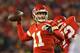 KANSAS CITY, MO - DECEMBER 08: Quarterback Alex Smith #11 of the Kansas City Chiefs throws a pass against the Oakland Raiders during the first half on December 8, 2016 at Arrowhead Stadium in Kansas City, Missouri. (Photo by Peter G. Aiken/Getty Images)