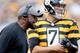 PITTSBURGH, PA - OCTOBER 09: Mike Tomlin of the Pittsburgh Steelers coaches during the game against the New York Jets on October 9, 2016 at Heinz Field in Pittsburgh, Pennsylvania. (Photo by Justin K. Aller/Getty Images)