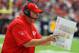 HOUSTON, TX - SEPTEMBER 18: Head coach Andy Reid of the Kansas City Chiefs waits on the sideline in the second quarter of their game against the Houston Texans at NRG Stadium on September 18, 2016 in Houston, Texas. (Photo by Scott Halleran/Getty Images