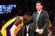 LOS ANGELES, CA - DECEMBER 05: Head Coach Luke Walton of the Los Angeles Lakers talks with Julius Randle #30 during the second half of a 107-101 Jazz win at Staples Center on December 5, 2016 in Los Angeles, California. NOTE TO USER: User expressly ackn