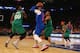 NEW YORK, NY - DECEMBER 25: Jae Crowder #99 of the Boston Celtics defends against Carmelo Anthony #7 of the New York Knicksat Madison Square Garden on December 25, 2016 in New York City. NOTE TO USER: User expressly acknowledges and agrees that, by downl