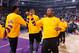 SACRAMENTO, CA - DECEMBER 12: Metta World Peace #37 of the Los Angeles Lakers high fives teammates prior to the game against the Sacramento Kings on December 12, 2016 at Golden 1 Center in Sacramento, California. NOTE TO USER: User expressly acknowledges