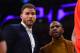 LOS ANGELES, CA - DECEMBER 25: Chris Paul #3 and Blake Griffin #32 during a time out in the game against the Los Angeles Lakers at Staples Center on December 25, 2016 in Los Angeles, California. NOTE TO USER: User expressly acknowledges and agrees that,