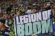 A "Legion of Boom" sign held up at a Seahawks game