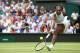 US player Serena Williams returns to Germany's Angelique Kerber during the women's singles final on the thirteenth day of the 2016 Wimbledon Championships at The All England Lawn Tennis Club in Wimbledon, southwest London, on July 9, 2016. / AFP / JUSTIN