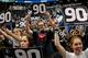 UConn fans celebrate their team's record-tying win on Tuesday.