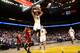 OAKLAND, CA - JANUARY 16: Kevin Durant #35 of the Golden State Warriors dunks the ball during the game against the Cleveland Cavaliers on January 16, 2017 at ORACLE Arena in Oakland, California. NOTE TO USER: User expressly acknowledges and agrees that, b