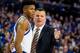 OMAHA, NEBRASKA-DECEMBER 31: Justin Patton #23 of the Creighton Bluejays listens to head coach Greg McDermott of the Creighton Bluejays during their game at the CenturyLink Center on December 31, 2016 in Omaha, Nebraska. (Photo by Eric Francis/Getty Image