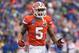 BIRMINGHAM, AL - JANUARY 03: Jalen Tabor #5 of the Florida Gators reacts to an officials call during the Birmingham Bowl against the East Carolina Pirates at Legion Field on January 3, 2015 in Birmingham, Alabama. Florida won the game 28-20. (Photo by