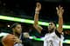 NEW ORLEANS, LA - JANUARY 18: D.J. Augustin #14 of the Orlando Magic looks to pass the ball around Anthony Davis #23 of the New Orleans Pelicans during the second half of a game at the Smoothie King Center on January 18, 2017 in New Orleans, Louisiana. N
