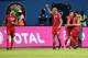 Tunisia's players celebrate after scoring a goal during the 2017 Africa Cup of Nations group B football match between Algeria and Tunisia in Franceville on January 19, 2017. / AFP / KHALED DESOUKI (Photo credit should read KHALED DESOUKI/AFP/Getty