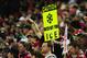 ATLANTA, GA - JANUARY 14: Atlanta Falcons fans react against the Seattle Seahawks at the Georgia Dome on January 14, 2017 in Atlanta, Georgia. (Photo by Scott Cunningham/Getty Images)