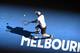 Britain's Andy Murray hits a return against Sam Querrey of the US during their men's singles third round match on day five of the Australian Open tennis tournament in Melbourne on January 20, 2017. / AFP / SAEED KHAN / IMAGE RESTRICTED TO EDITORIAL USE -