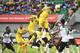 Mali's defender Ousmane Coulibaly (C) jumps amid players to head the ball during the 2017 Africa Cup of Nations group D football match between Ghana and Mali in Port-Gentil on January 21, 2017. / AFP / Justin TALLIS (Photo credit should read JUSTIN