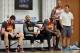 Kevin Love, Mo Williams and LeBron James.
