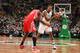 BOSTON, MA - JANUARY 25: Al Horford #42 of the Boston Celtics handles the ball against the Houston Rockets during the game on January 25, 2017 at the TD Garden in Boston, Massachusetts. NOTE TO USER: User expressly acknowledges and agrees that, by down