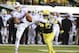 EUGENE, OR - SEPTEMBER 05: Wide receiver Cooper Kupp #10 of the Eastern Washington Eagles can't quite hold on to the ball as safety Juwaan Williams #17 of the Oregon Ducks closes in during the fourth quarter of the game at Autzen Stadium on September 5,