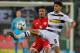 MOENCHENGLADBACH, GERMANY - DECEMBER 11: Mahmoud Dahoud of Moenchengladbach and Jean-Philippe Gbamin of Mainz battle for the ball during the Bundesliga match between Borussia Moenchengladbach and 1.FSV Mainz 05 at Borussia-Park on December 11, 2016 in Mo