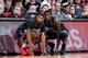CINCINNATI, OH - JANUARY 26: Kevin Johnson #25 and Nysier Brooks #33 of the Cincinnati Bearcats wait to come into the game against the Xavier Musketeers at Fifth Third Arena on January 26, 2017 in Cincinnati, Ohio. Cincinnati defeated Xavier 86-78. (Photo