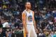 CHARLOTTE, NC - JANUARY 25: Stephen Curry #30 of the Golden State Warriors looks on against the Charlotte Hornets at Spectrum Center on January 25, 2017 in Charlotte, North Carolina NOTE TO USER: User expressly acknowledges and agrees that, by downloading