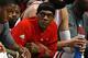 CHICAGO, IL - JANUARY 02: Rajon Rondo #9 of the Chicago Bulls sits on the bench as the Bulls take on the Charlotte Hornets at the United Center on January 2, 2017 in Chicago, Illinois. The NOTE TO USER: User expressly acknowledges and agrees that, by down