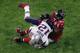 Atlanta Falcons defensive tackle Grady Jarrett sacks New England Patriots quarterback Tom Brady.