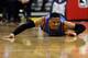 WASHINGTON, DC - FEBRUARY 13: Russell Westbrook #0 of the Oklahoma City Thunder hits the floor going after a loose ball in the first half against the Washington Wizards at Verizon Center on February 13, 2017 in Washington, DC. NOTE TO USER: User expressl